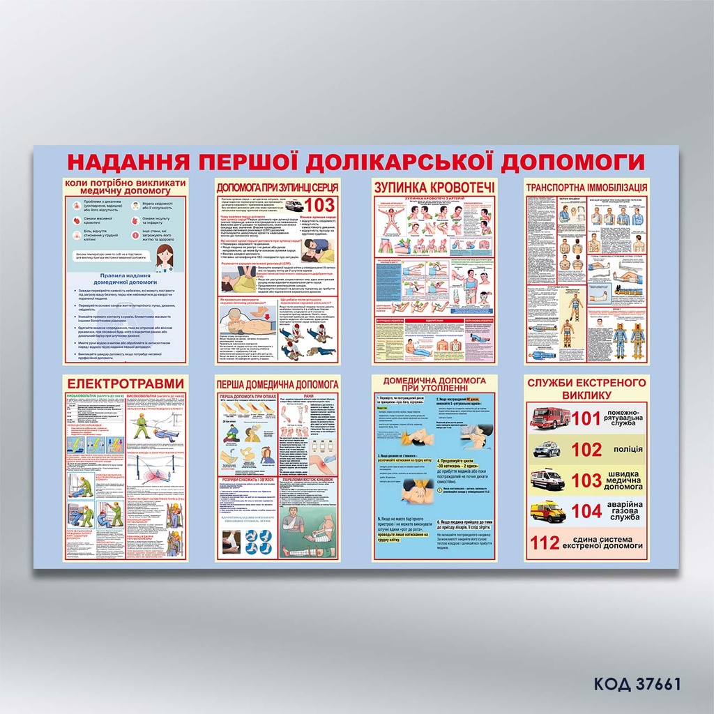 Стенд «Надання першої долікарської допомоги» (код 37661)