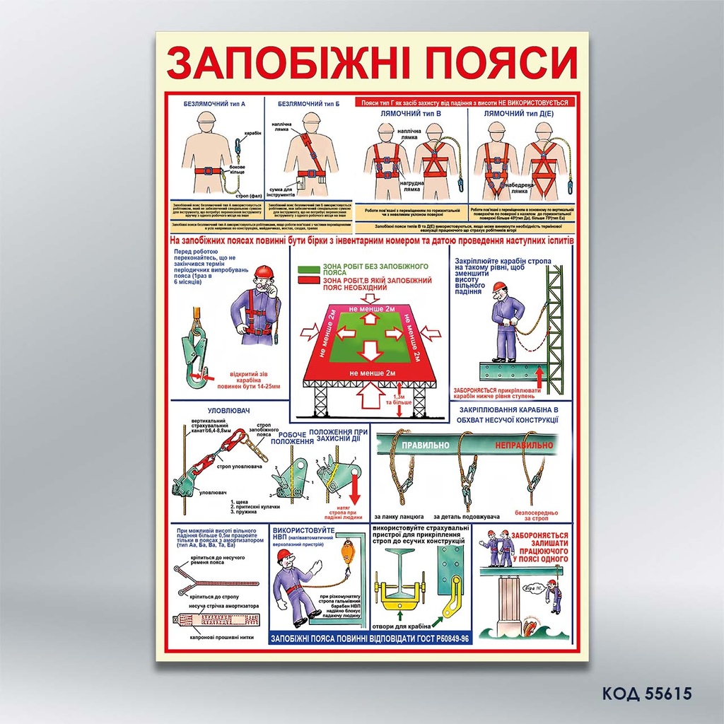 Стенд «Запобіжні пояси» (код 55615)