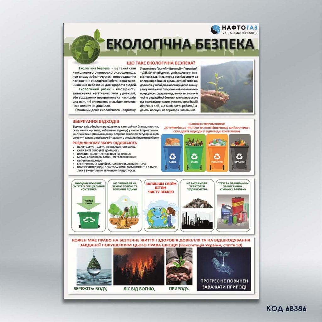 Табличка «Екологічна безпека» (код 68386)