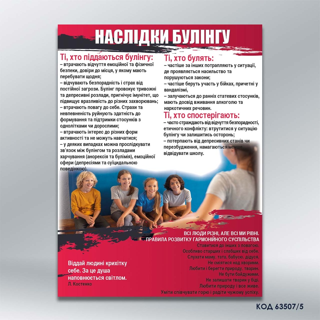 Стенд «Стоп булінг» (код 63507/5)