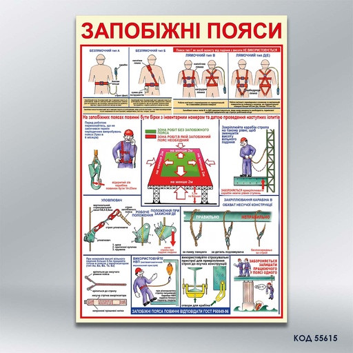Стенд «Запобіжні пояси» (код 55615)
