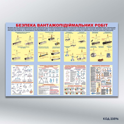 Стенд «Безпека вантажопідіймальних робіт» (код 23596)