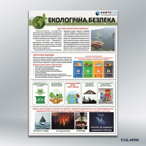 Табличка «Екологічна безпека» (код 68386)