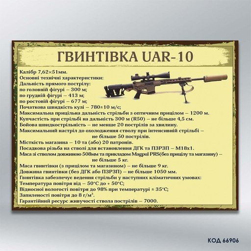 Інформаційний стенд "Гвинтівка UAR-10" (код 66906)