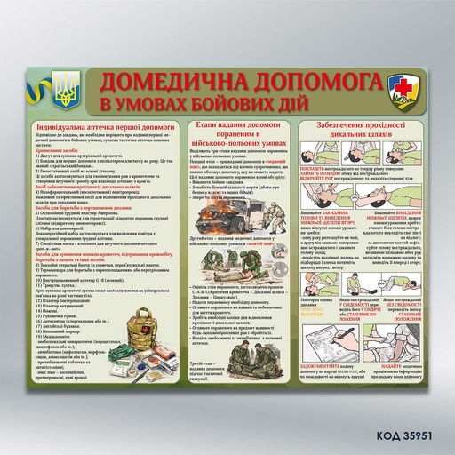Стенд «Домедична допомога в умовах бойових дій» (код 35951)