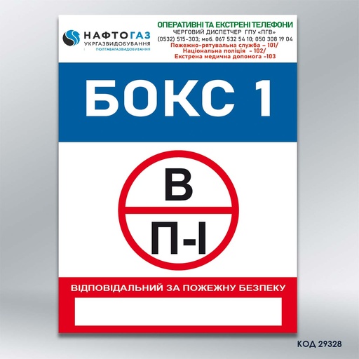 Знак "Категорія та клас зони" (код 29328)